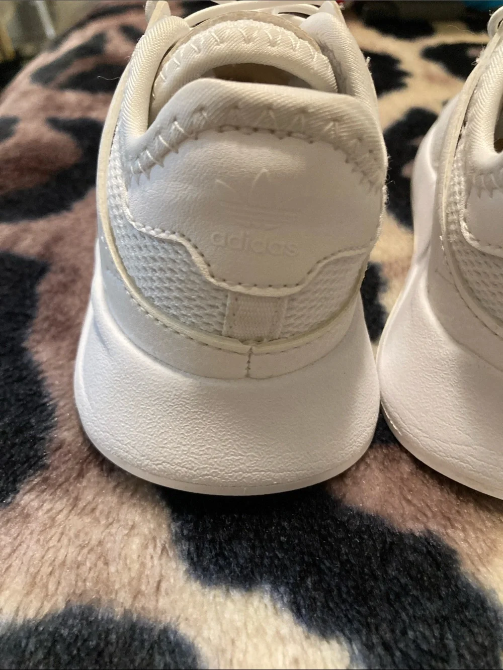adidas Kids All-White Knit Slip-On Sneakers